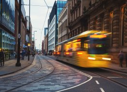 Manchester tram;Shutterstock Manchester city centre photo