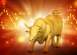 A golden bull representing a gold supercycle
