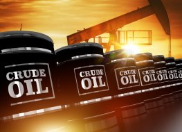 Illustration of barrels of crude oil