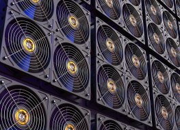 Cryptocurrency mining farm. bitcoin and altcoins mining. asic miner. 3D rendering