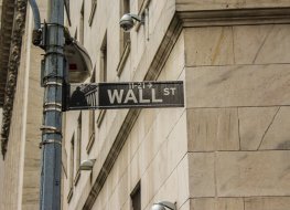 Wall Street signs on a post