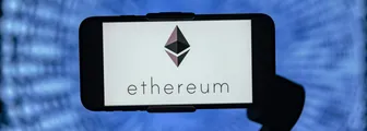 The logo of Ethereum (ETH) is seen displayed on a mobile phone screen