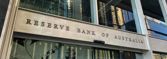 Signage outside the entrance of the Reserve Bank of Australia building in Sydney, Australia.