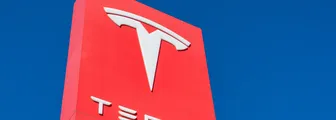 Tesla’s logo on a building