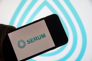 Serum logo on a smartphone screen