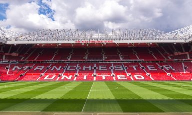 The Old Trafford stadium on APRIL 13,2016 in Manchester, England. Old Trafford is home of Manchester United football club