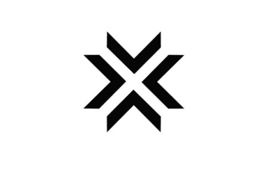 LCS logo, a geometric shape in black on a white background