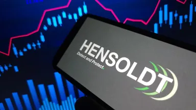 HENSOLDT-Logo auf einem Smartphone-Bildschirm