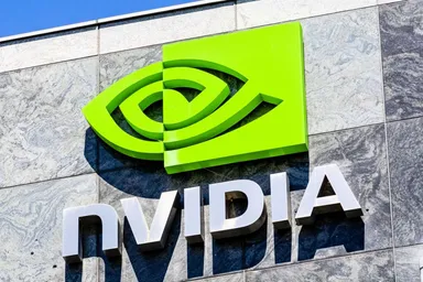 NVIDIA logo displayed on a building exterior
