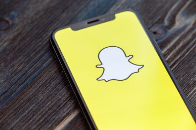Snap logo on a smartphone screen