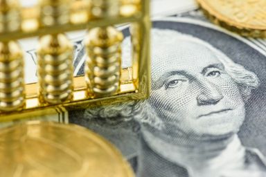 DXY forecast: Will rate hikes support USD dominance? Money supply, economic concept : Chinese abacus on one US dollar paper currency with image of George Washington, depicts global infleunce and major impact of the USD, FED central bank around the world