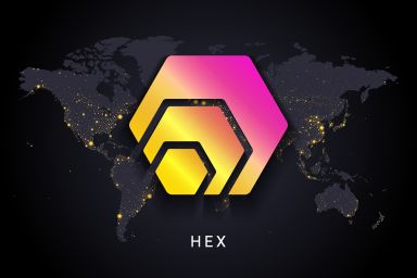 HEX logo against a darkened Earth map