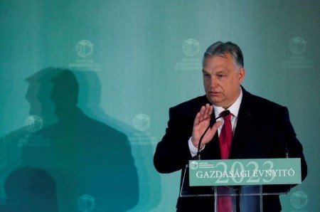 Hungarian Prime Minister Viktor Orban speaks during a business conference in Budapest, Hungary, March 9, 2023. 