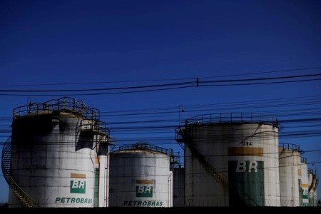 A file photo of general view of tanks of Brazil's state-run Petrobras oil company following the announcement of updated fuel prices at Petrobras in Brasilia, Brazil June 17, 2022.