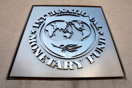 A file photo of the International Monetary Fund logo seen outside the headquarters building during the IMF/World Bank spring meeting in Washington, U.S., April 20, 2018. 