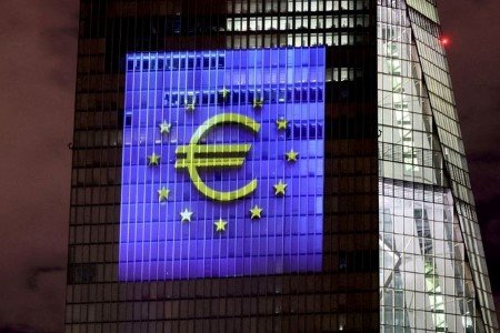 A file photo of the south facade of the European Central Bank (ECB) headquarters in Frankfurt, Germany, December 30, 2021.