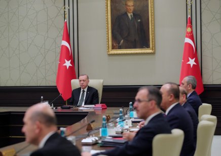 President Recep Tayyip Erdogan chairs the cabinet meeting on Monday