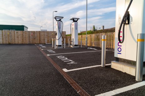 An IONITY rapid electric charging station