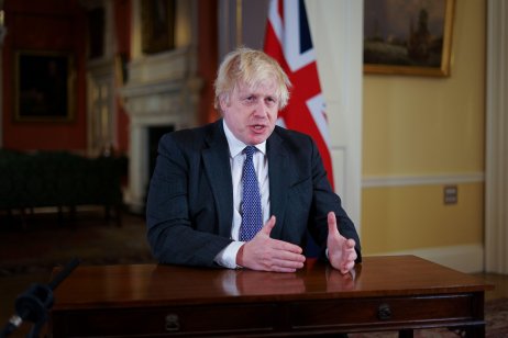 Boris Johnson gives a televised address