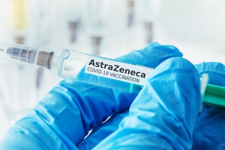 Image of an AstraZeneca Covid-19 vaccine injectible
