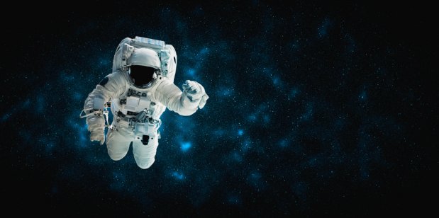 An astronaut in orbit