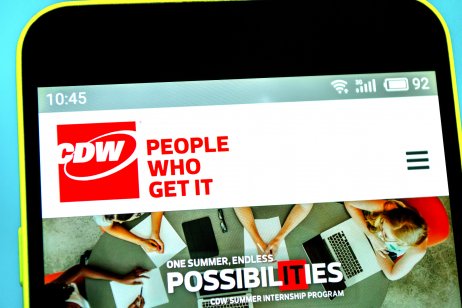 CDW website on a smartphone