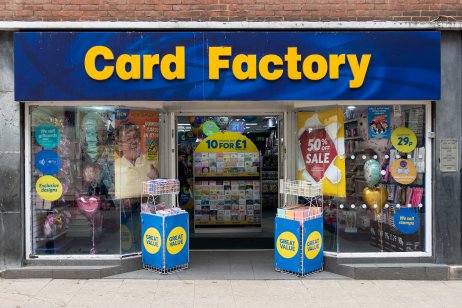 Outside of Card Factory shop