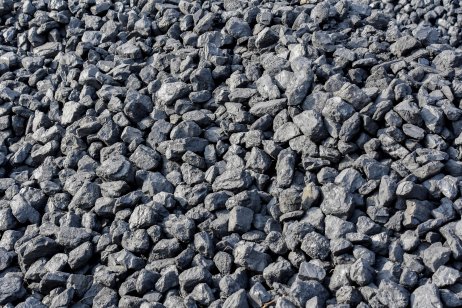 Close up view of coal chippings mined in South Africa