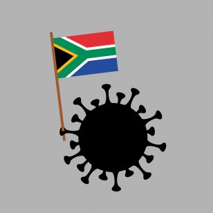 Covid and South African flag, Photo: Alamy
