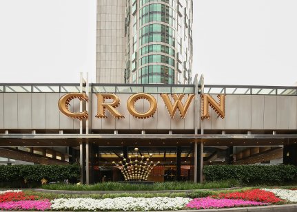 The entrance to Crown Casino Towers in Melbourne, Australia