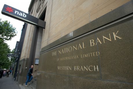 The NAB logo outside its headquarters in Melbourne