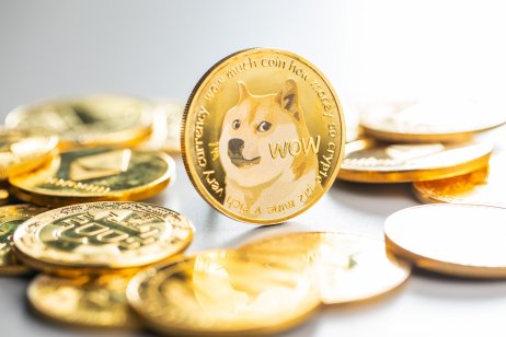 A pile of physical Dogecoins