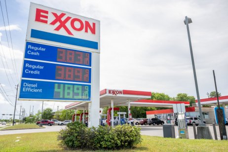 File photo of an Exxon gas station in Houston, Texas