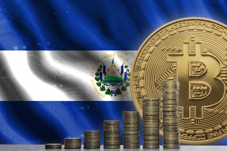 El Salvador flag and bitcoin
