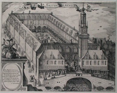 Engraving depicting Amsterdam Stock Exchange