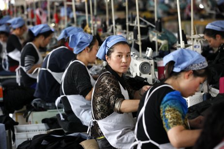 Workers in textile factory 