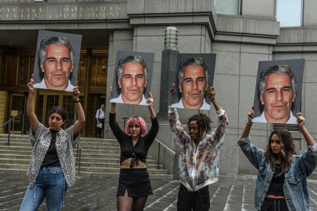 Protestors against epstein