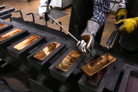 Gold ingots in Russia