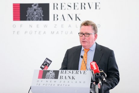 RBNZ Governor Adrian Orr speaking at a press conference