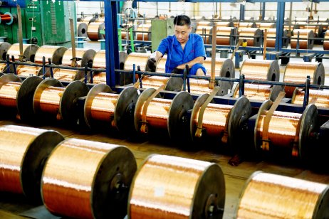 Man working in a copper factory