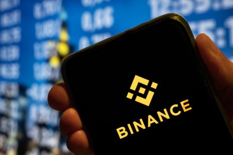 Binance logo on a smartphone screen