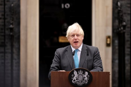Boris Johnson delivers his farewell address as PM outside 10 Downing Street