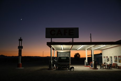 Gas station on Route 66 in the Mojave Desert 