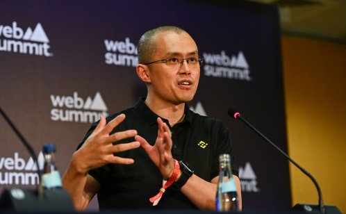 Changpeng Zhao, co-founder & CEO, Binance, at Media Village during day one of Web Summit 2022 at the Altice Arena in Lisbon, Portugal