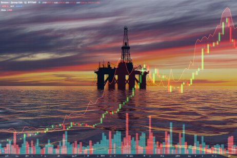 Illustration of volatile oil prices