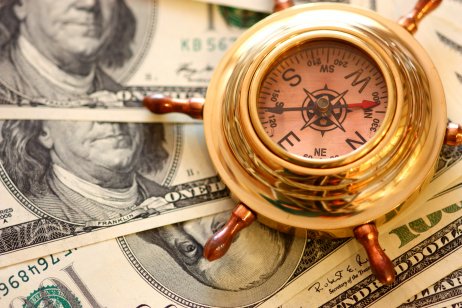 gold and us dollar compass