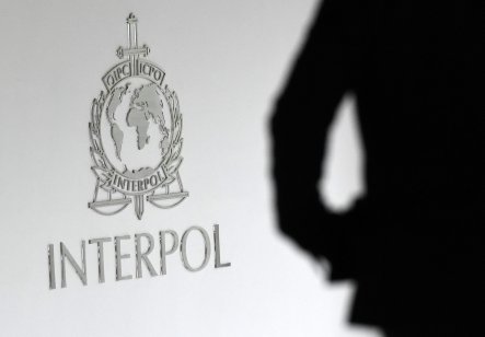 A logo at the newly completed Interpol Global Complex for Innovation building is seen during the inauguration opening ceremony in Singapore on 13 April, 2015