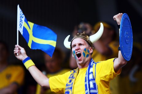 Swedish football fan, 2008, Stadion Tivoli Neu, June 18, 2008