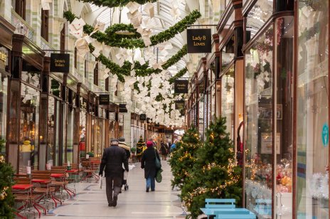 Shoppers in the Royal Arcade in Norwich, England