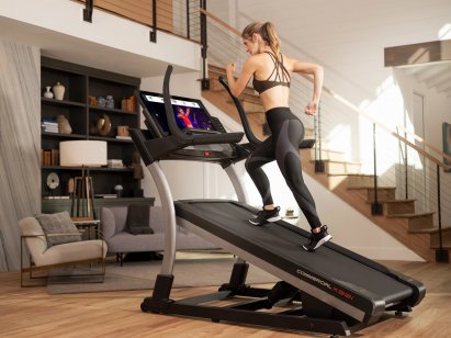 A woman working out on the NordicTrack treadmill 